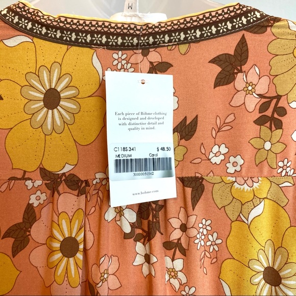 Boheme 60s Vibe Mustard Prairie Dress - Picture 7 of 9